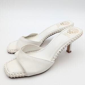 Vince Camuto Emmla Braided Trim Slide Sandal Women's Bianco Size US8.5M EU39.5